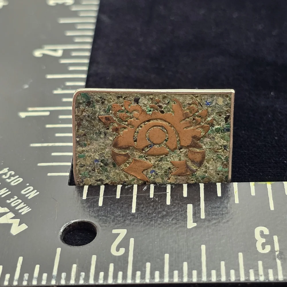 Handmade Mexican Cufflinks Crab Sterling Mixed Metals Stone Inlay July Horoscope